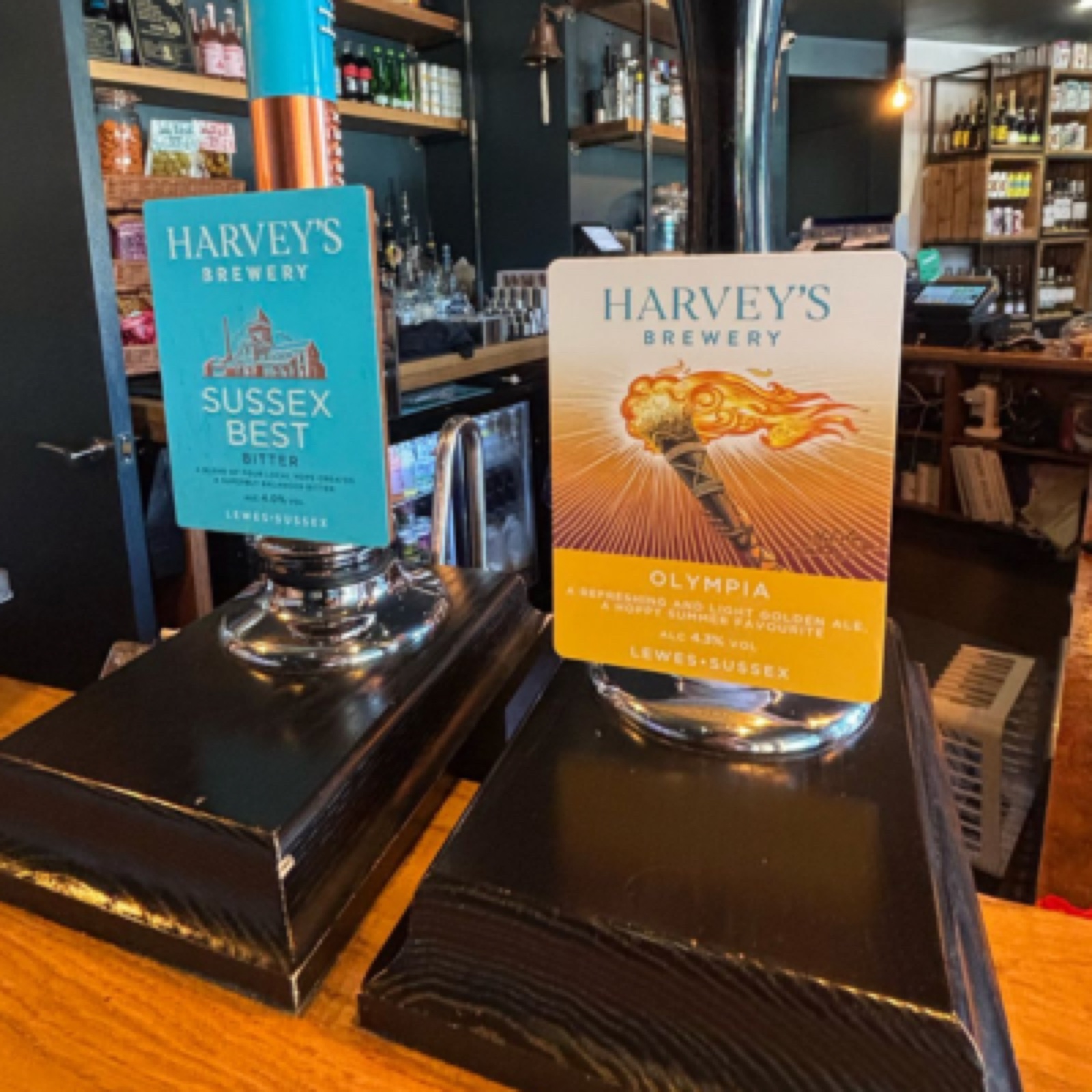 Harveys cask ale being poured