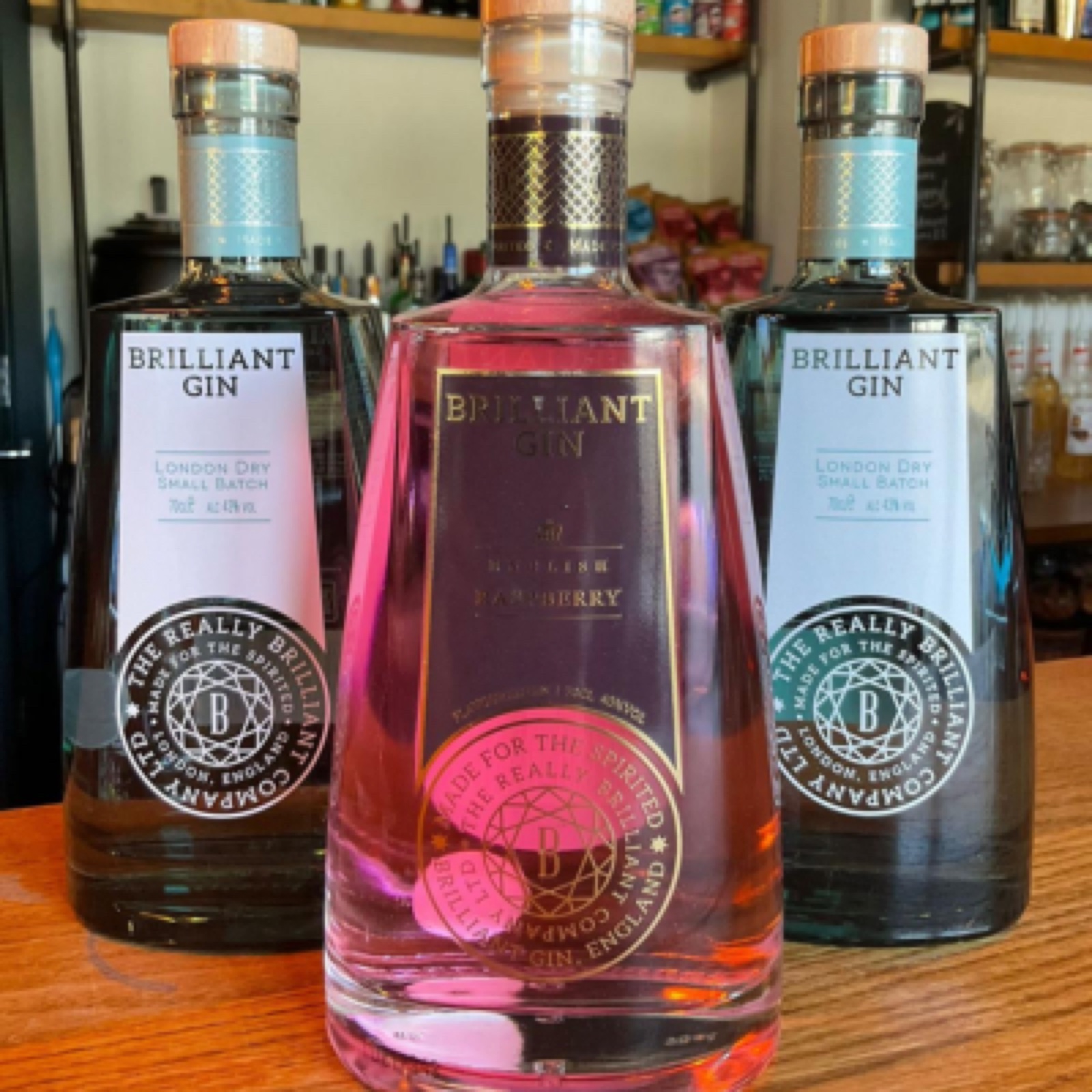 Quality gin selection behind the bar