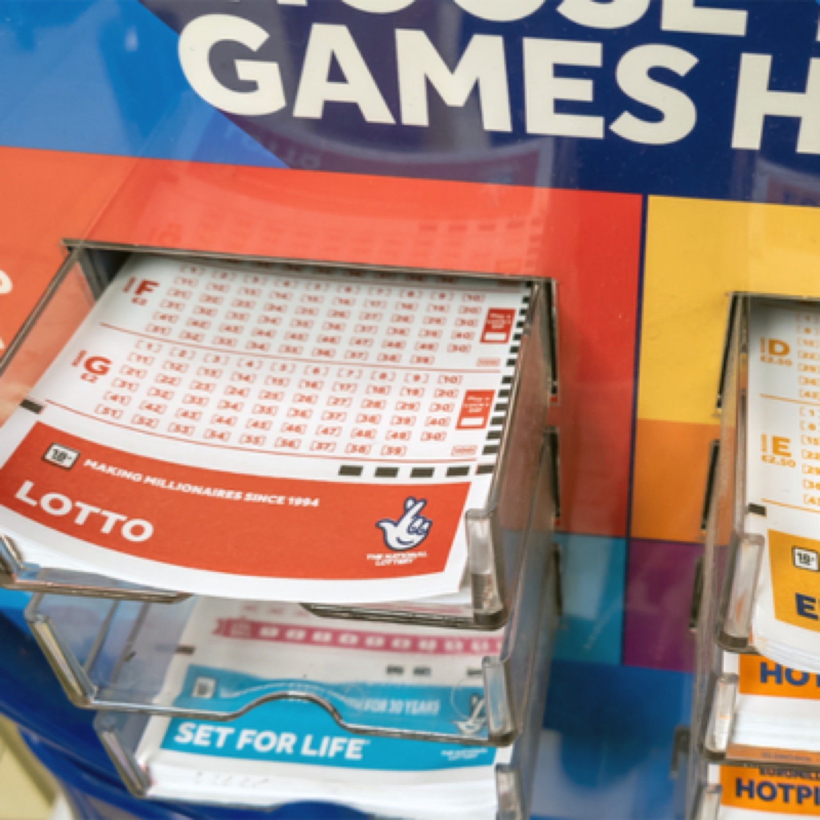 Lottery tickets available in the shop